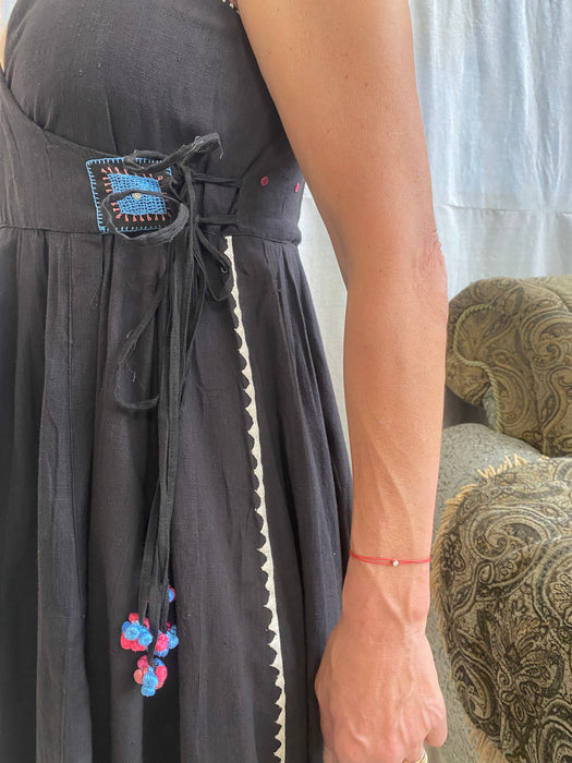 Blue Mormon Wrap Dress – Black