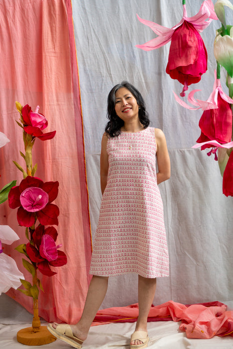 Shift Dress – Pink Twirl Print
