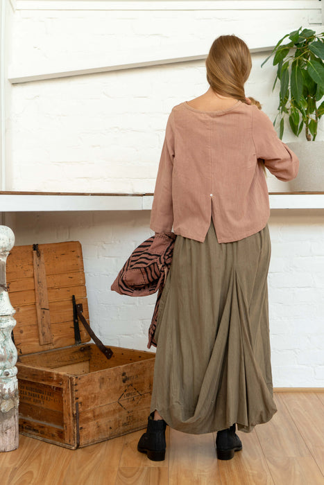 Long Sleeve Button Top Rhubarb-Women-The ANJELMS Project