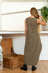 Wrap Dress Handloom Cotton Pomegranate/Iron-Women-The ANJELMS Project