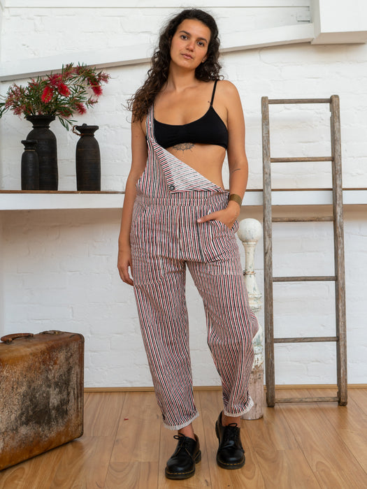 Work Overalls - Red Pinstripe-Women-The ANJELMS Project