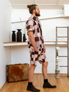 Men Shorts - Black/White Print Patchwork-Men-The ANJELMS Project
