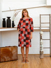 Half Sleeve Dress - Red Print Patchwork-Women-The ANJELMS Project