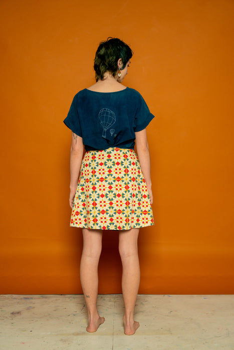 Reversible Skirt - Parcheesi Print