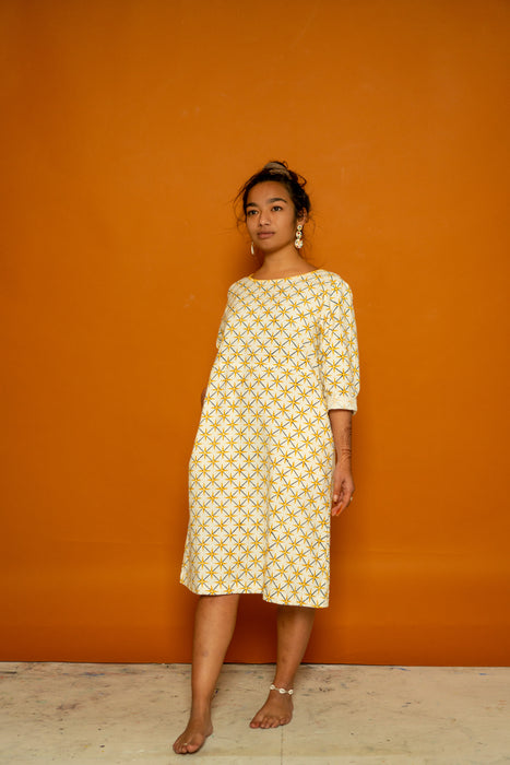 Half Sleeve Dress - Star Print