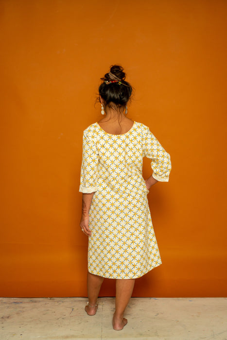 Half Sleeve Dress - Star Print
