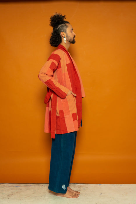 Waste Not Want Not Long Jacket - Coral Mix