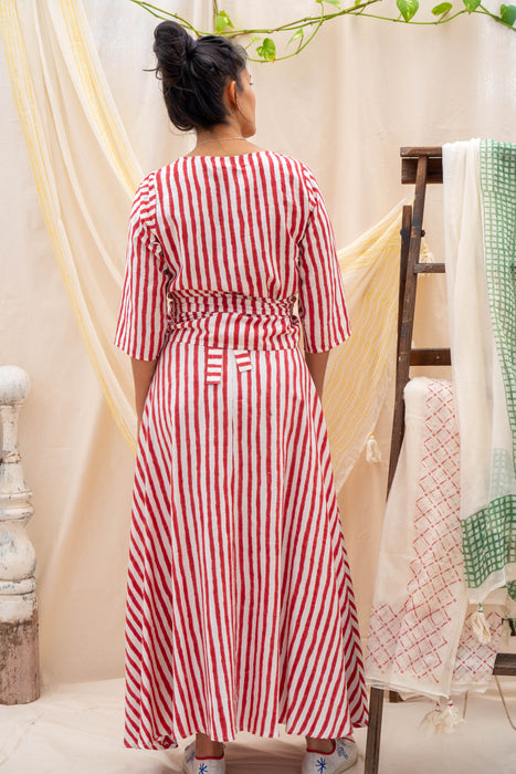 Maxi Wrap Skirt | Red Stripe