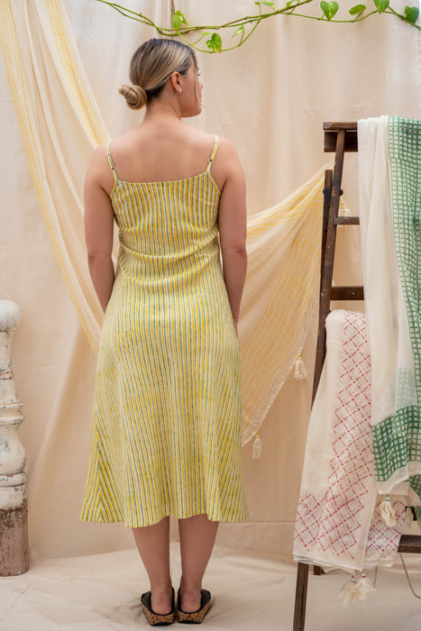 Slip Dress | Yellow & Green Stripe