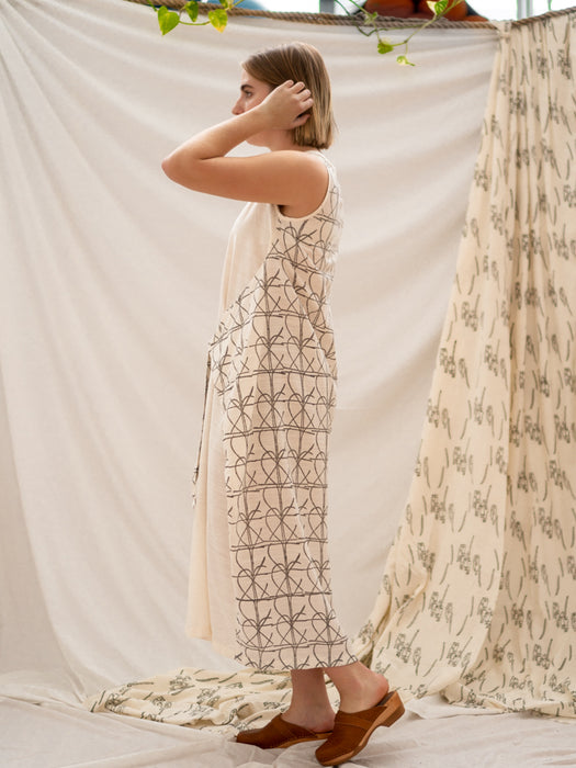 Wrap Dress - Cane Bench Print