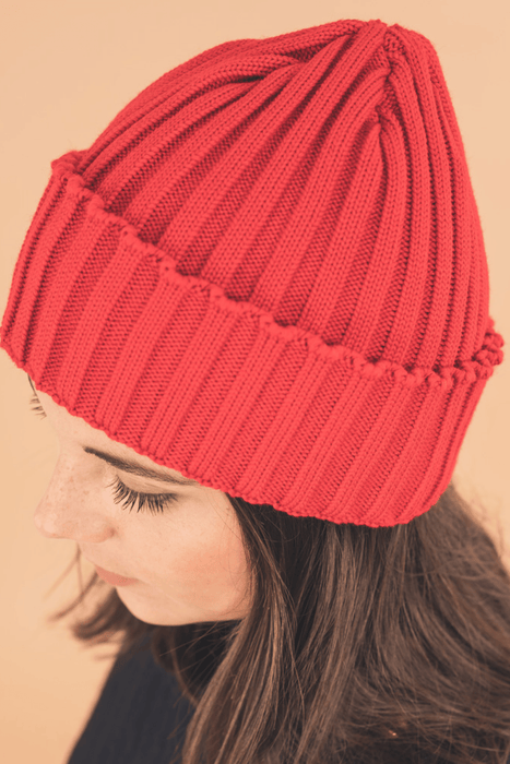 Beanie Ribbed - Red